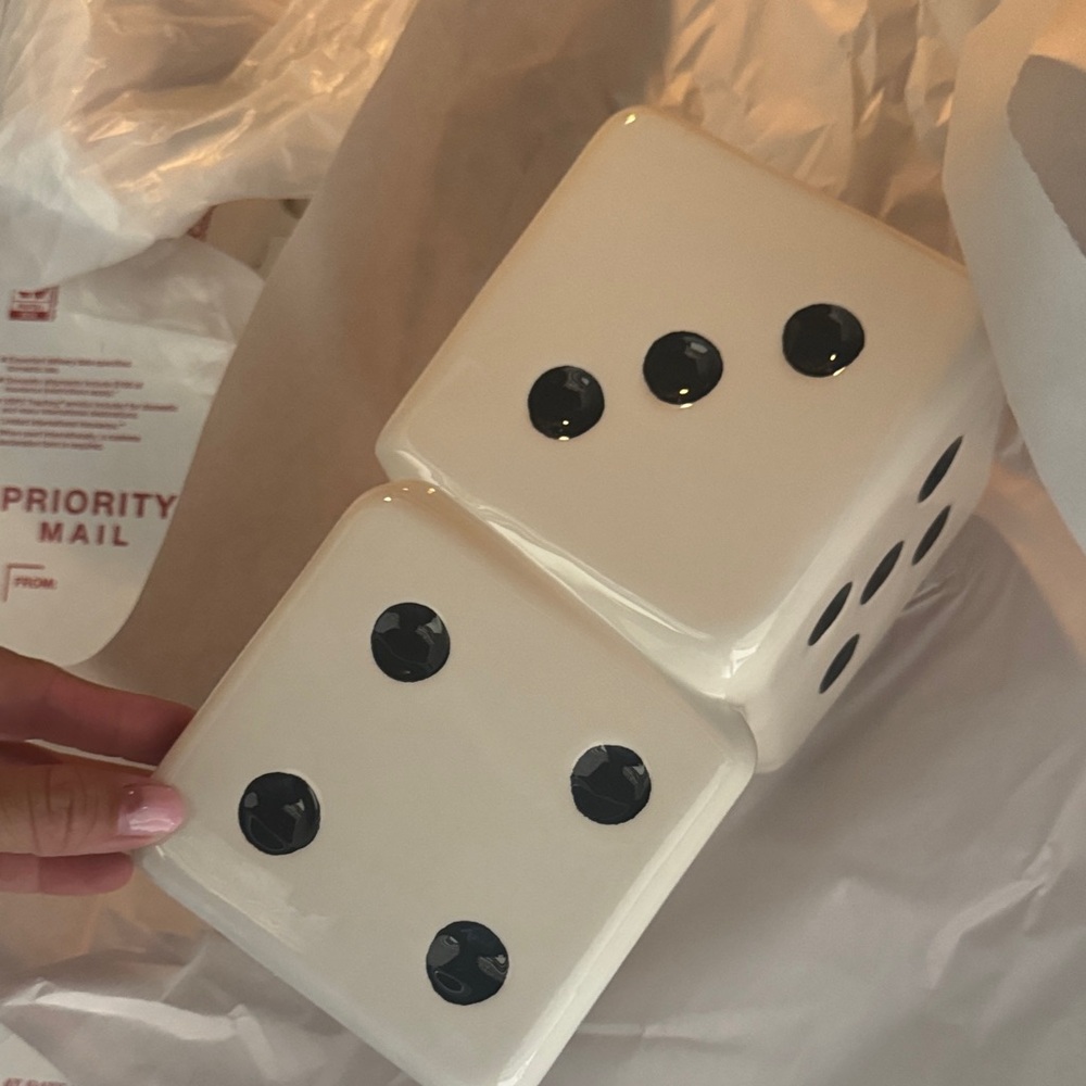 Classic White Dice Set vase